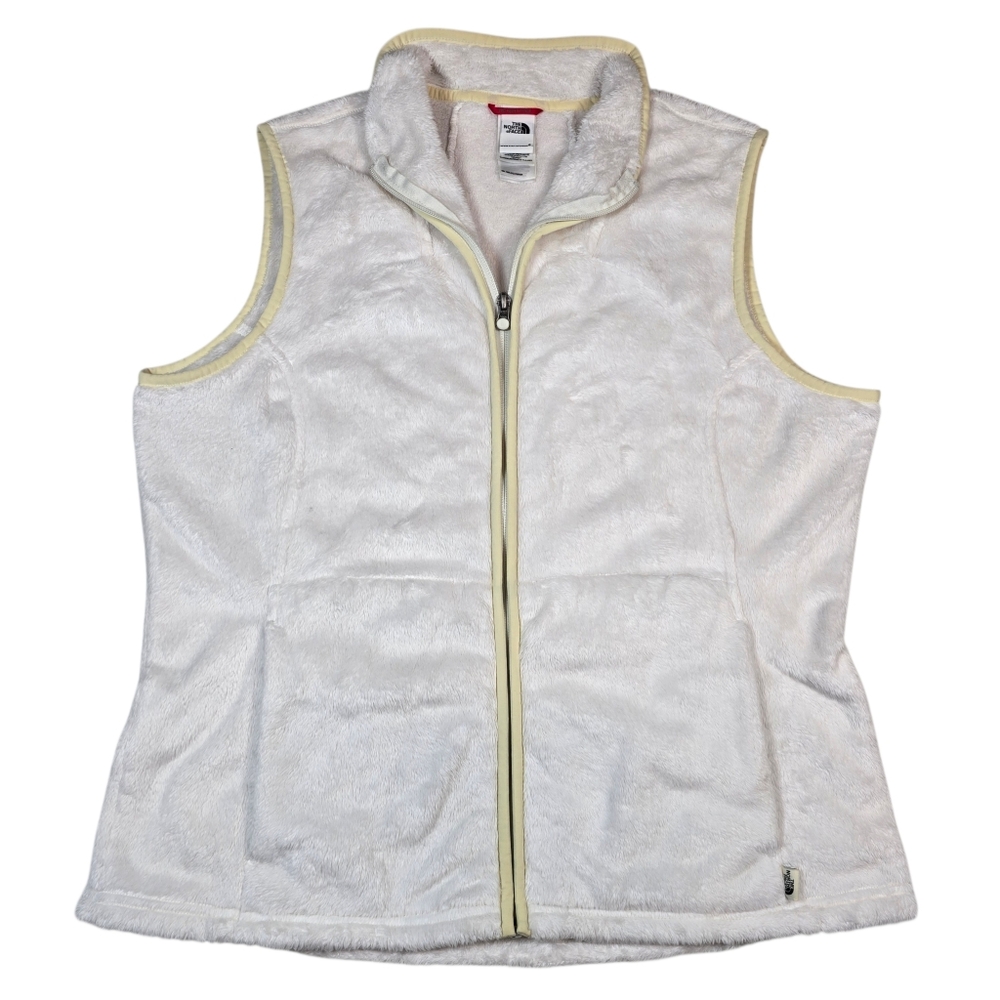 The North Face Women's Mossbud White Ivory Fleece Hiking Jacket Vest, Size XL